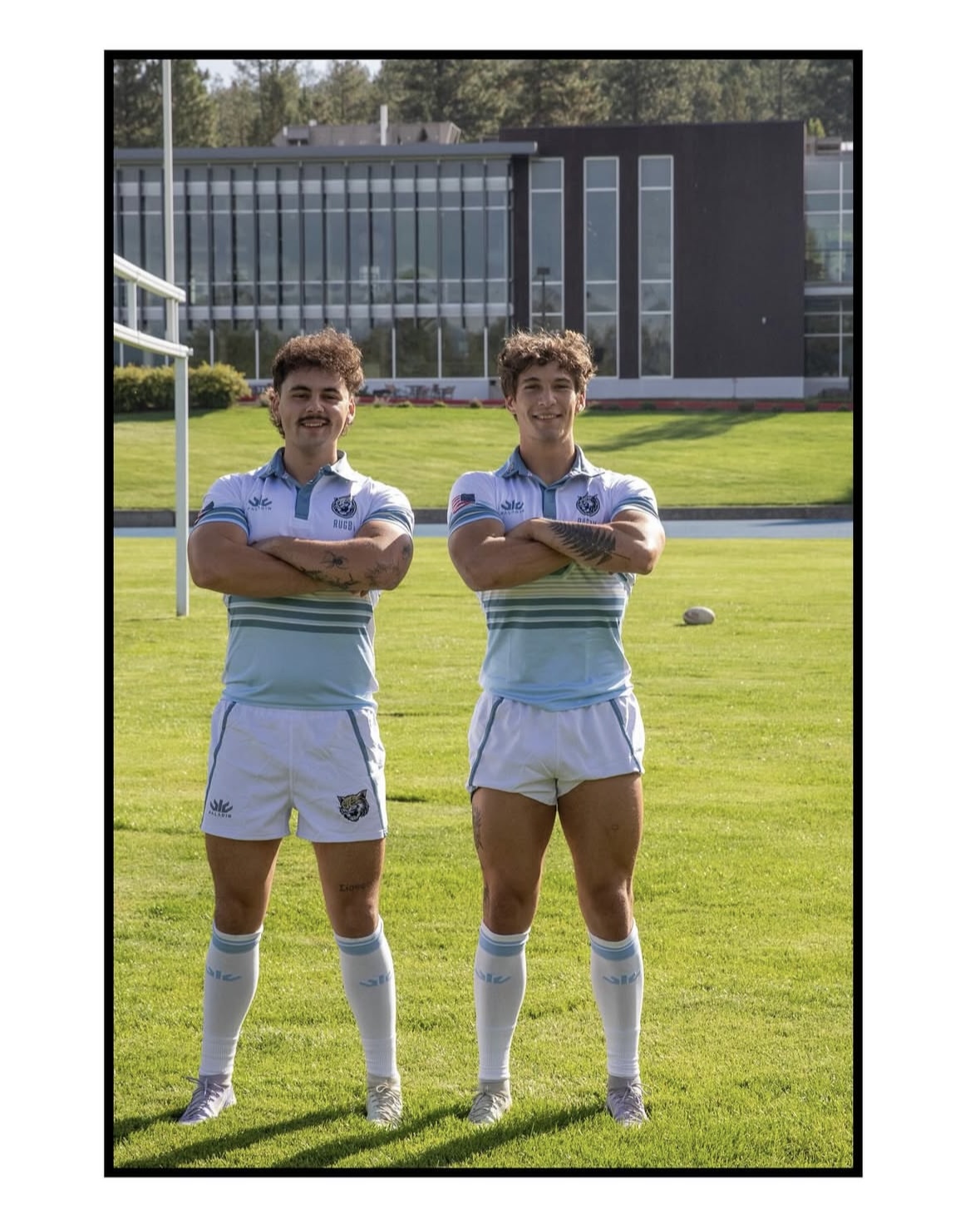 My brother and I in our 2026 COCC rugby uniforms